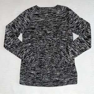 Lands’ End Drifter Cable Knit Black and White Marled Sweated Size XS